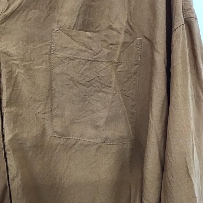 グリーンレーベルリラクシング green label relaxing シャツ、ブラウス 七分袖 3611-105-1183 CB ダブルポケット ルーズVスキッパーブラウス 無地 茶 / ブラウン /  レディース USED 古着 中古 10140703