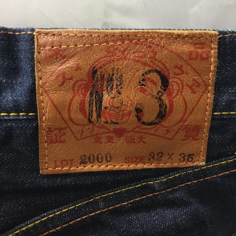 エヴィス EVISU パンツ デニム、ジーンズ デニムパンツ ストレートパンツ ワイドパンツ カジュアルパンツ 32インチ 無地 インディゴ / インディゴ /  メンズ USED 古着 中古 10115222