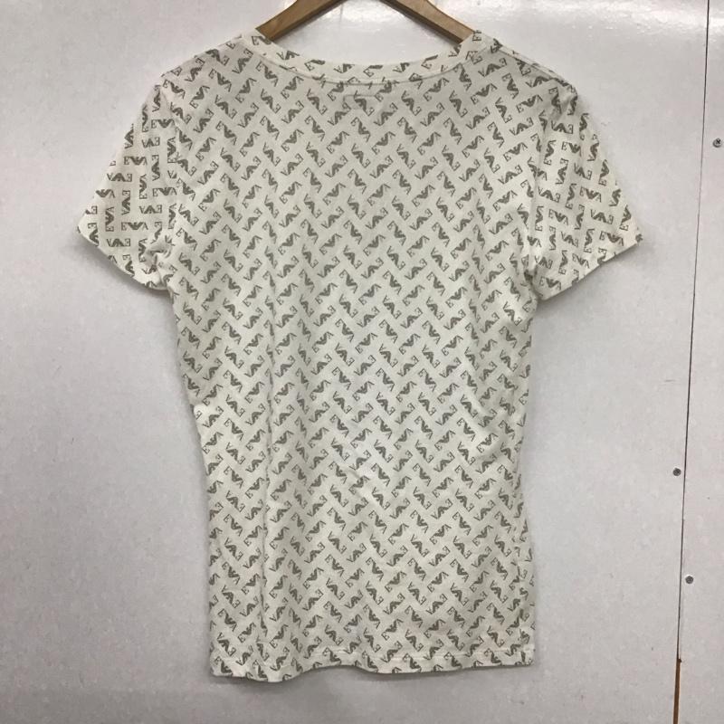 エンポリオアルマーニ EMPORIO ARMANI Tシャツ 半袖 Vネック XL プリント X ロゴ、文字 白 / ホワイト /  レディース USED 古着 中古 10134603