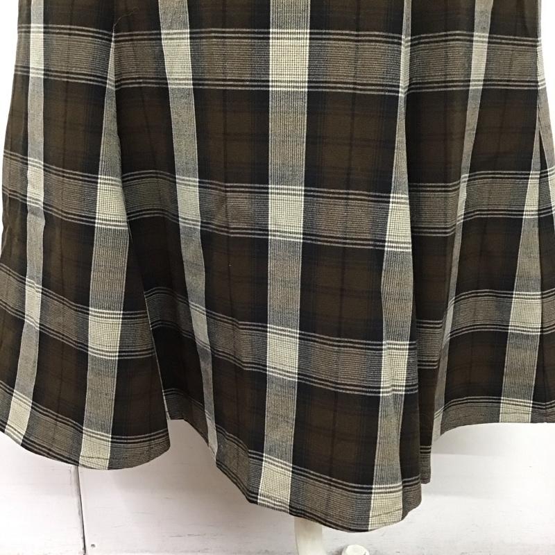 ローリーズファーム LOWRYS FARM スカート ロングスカート LF522045AD マーメイドスカート FREE チェック 茶 / ブラウン /  レディース USED 古着 中古 10125002