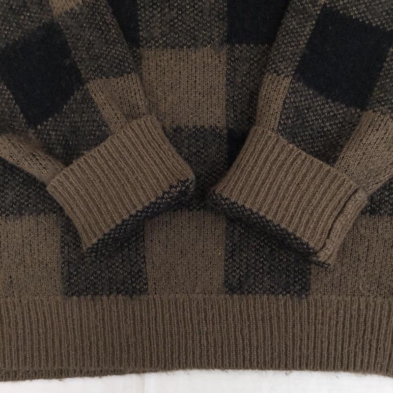 アースミュージックアンドエコロジー earth music&ecology ニット、セーター 長袖 10184CB2050 FREE チェック 黒 / ブラック / X 茶 / ブラウン /  レディース USED 古着 中古 10142549