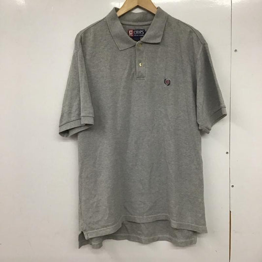 チャップス CHAPS ポロシャツ 半袖 半袖ポロシャツ 半袖カットソー カラーシャツ M ロゴ、文字 灰 / グレー /  メンズ USED 古着 中古 10132331
