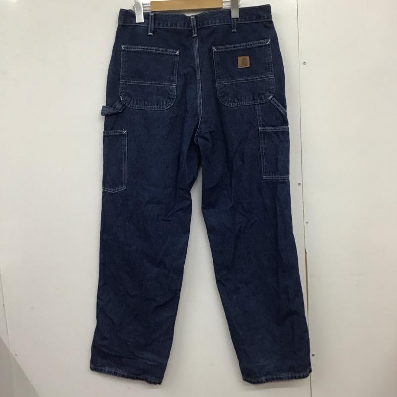 カーハート Carhartt パンツ デニム、ジーンズ デニムパンツ ワイドパンツ カジュアルパンツ 34インチ 無地 インディゴ / インディゴ /  メンズ USED 古着 中古 10151123