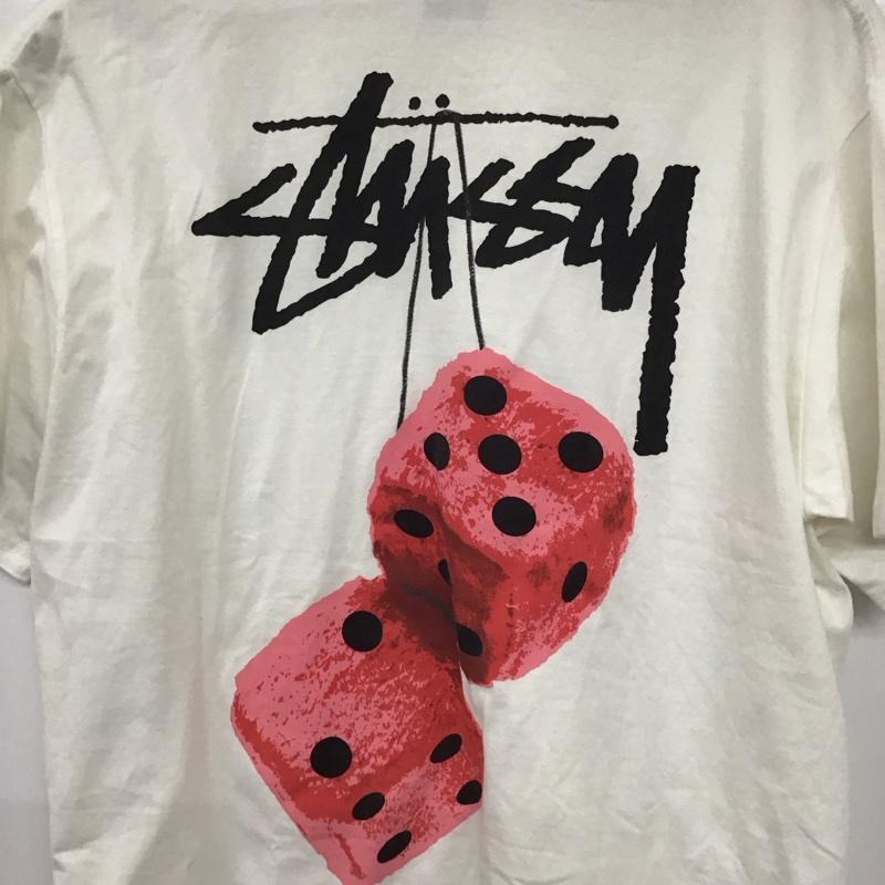 ステューシー STUSSY Tシャツ 半袖 半袖カットソー プリントTシャツ クルーネックカットソー L ロゴ、文字 白 / ホワイト /  メンズ USED 古着 中古 10132364