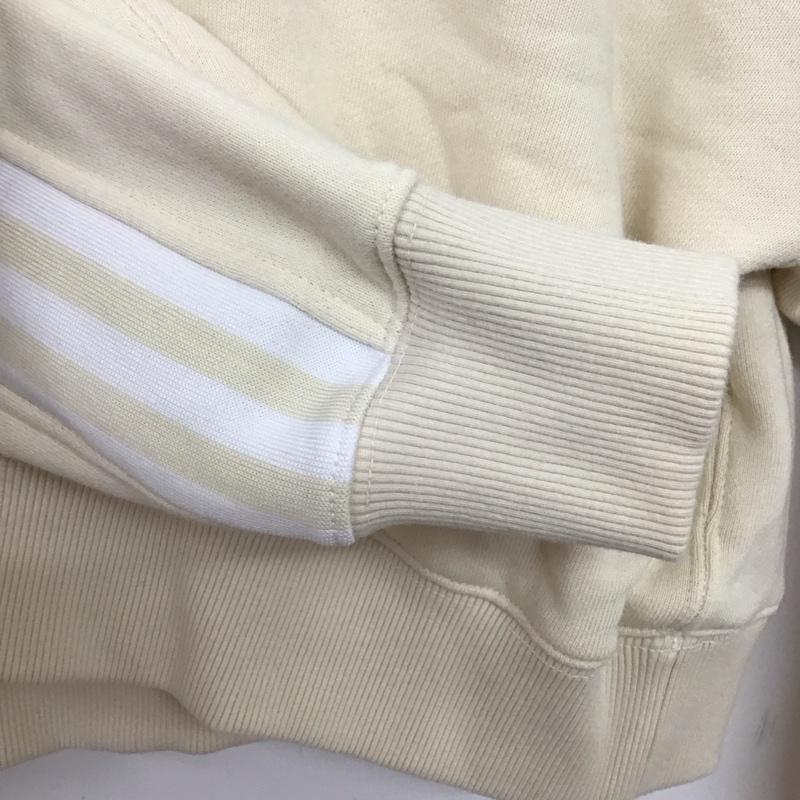 アディダス adidas トレーナー 長袖 HC2049 スウェット クロップド丈 S ロゴ、文字 アイボリー / アイボリー /  レディース USED 古着 中古 10143862