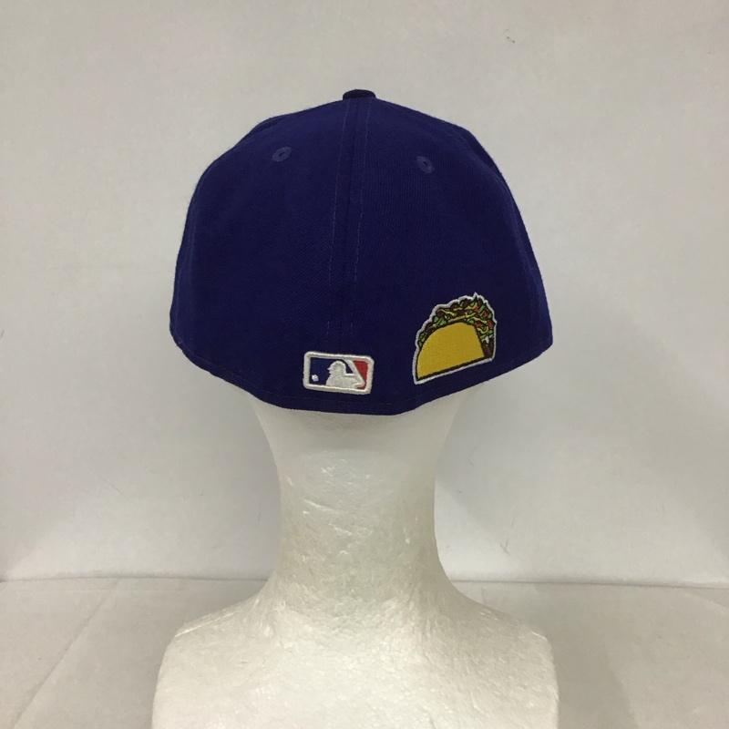 ニューエラ NEW ERA 帽子 キャップ LA ロサンゼルス ドジャース メジャーリーグ 59FIFTY タコス ロゴ、文字 青 / ブルー /  メンズ USED 古着 中古 10132437