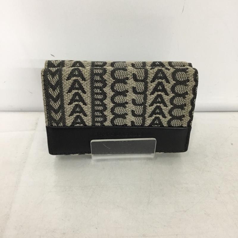 マークジェイコブス MARCJACOBS 財布 コンパクト財布 2F3SMP041S08 261 三つ折り モノグラム ジャカード 総柄 黒 / ブラック /  レディース USED 古着 中古 10147433