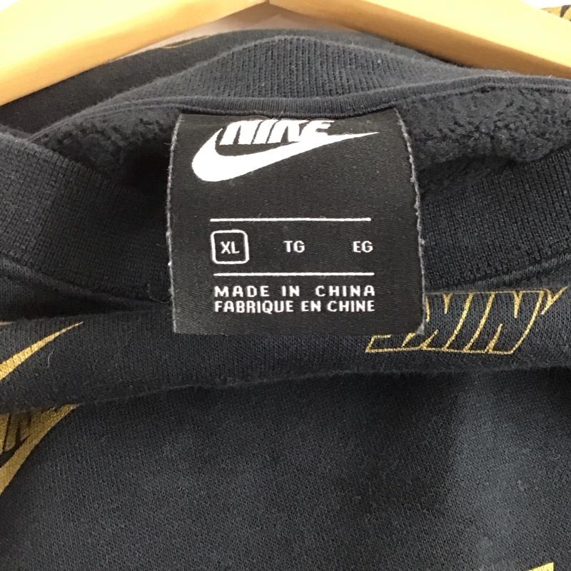 ナイキ NIKE トレーナー 長袖 bv4995-010 XL ロゴ、文字 X プリント 黒 / ブラック /  レディース USED 古着 中古 10146775