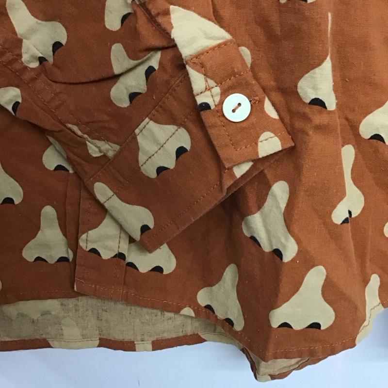 ゴースローキャラバン go slow caravan シャツ、ブラウス 長袖 350259 鼻柄 1 プリント 橙 / オレンジ /  メンズ USED 古着 中古 10142923