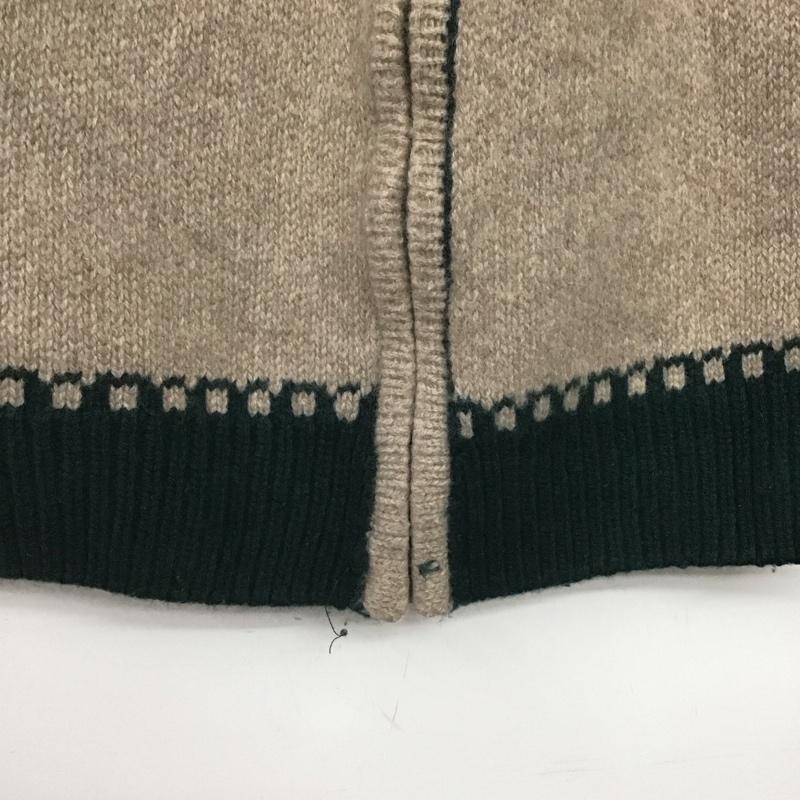 ザラ ZARA カーディガン 長袖 ジップアップ長袖ニットジャケット アウター プリント ベージュ / ベージュ /  ガールズ USED 古着 中古 10144307