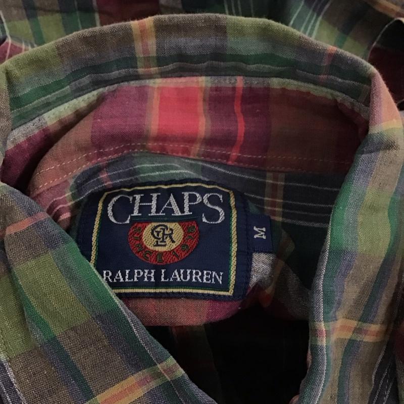 チャップスラルフローレン CHAPSRALPHLAUREN シャツ、ブラウス 半袖 半袖シャツ チェックシャツ ボタンダウンシャツ M チェック マルチカラー / マルチカラー /  メンズ USED 古着 中古 10111135