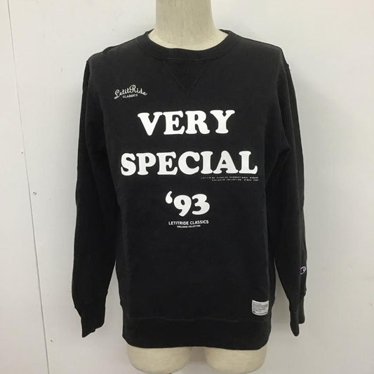 チャンピオン Champion トレーナー 長袖 C8-P020 スウェット L ロゴ、文字 黒 / ブラック /  メンズ USED 古着 中古 10107824
