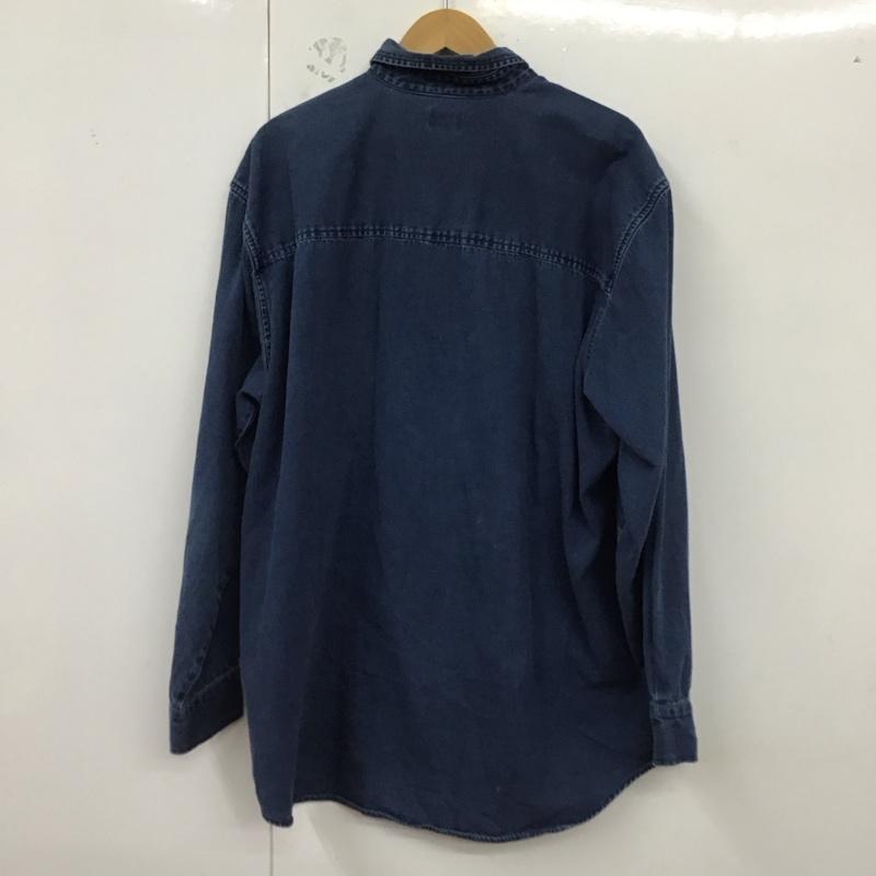 リーバイス Levi s シャツ、ブラウス 長袖 ボタンダウンシャツ デニムシャツ L 無地 インディゴ / インディゴ /  メンズ USED 古着 中古 10128550