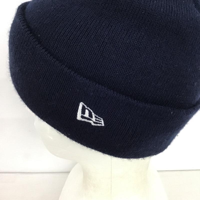 ニューエラ NEW ERA 帽子 ニット帽 ロゴ、文字 紺 / ネイビー /  メンズ USED 古着 中古 10141148