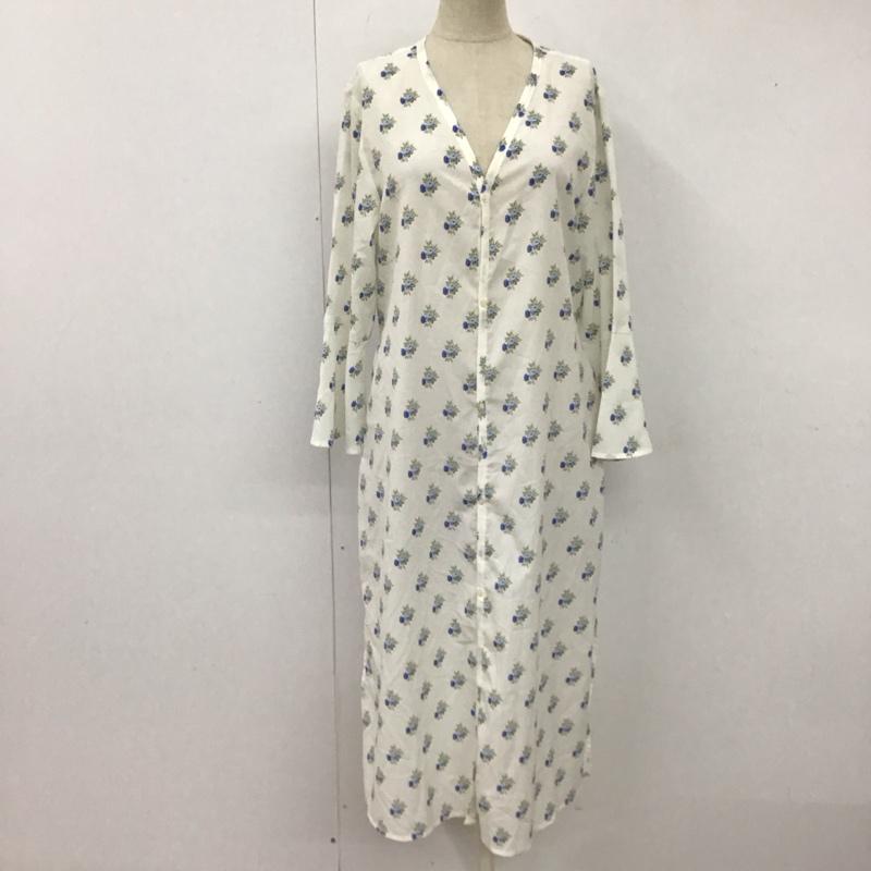 ロペピクニック ROPE  PICNIC ワンピース ロングスカート 9分袖 38 花柄 白 / ホワイト /  レディース USED 古着 中古 10117374