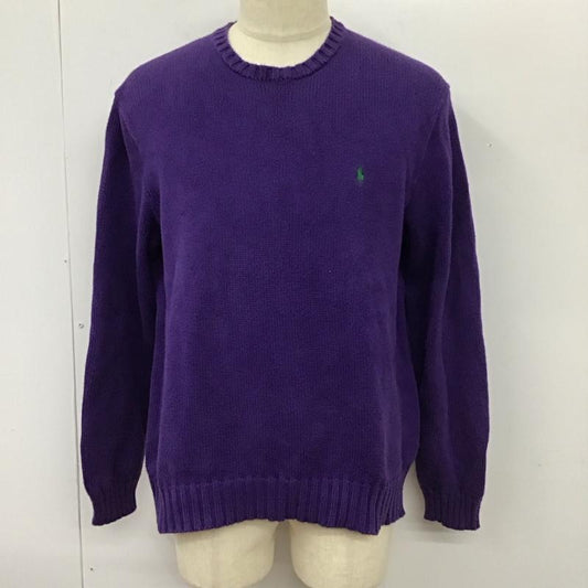 ポロバイラルフローレン Polo by RALPH LAUREN ニット、セーター 長袖 コットンニット L ワンポイント 紫 / パープル /  メンズ USED 古着 中古 10114608