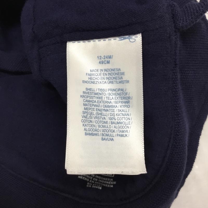 ラルフローレン RALPHLAUREN 帽子 ハット ポニー コットン ベビー 12-24M 49cm 総柄 紺 / ネイビー /  ガールズ USED 古着 中古 10106699