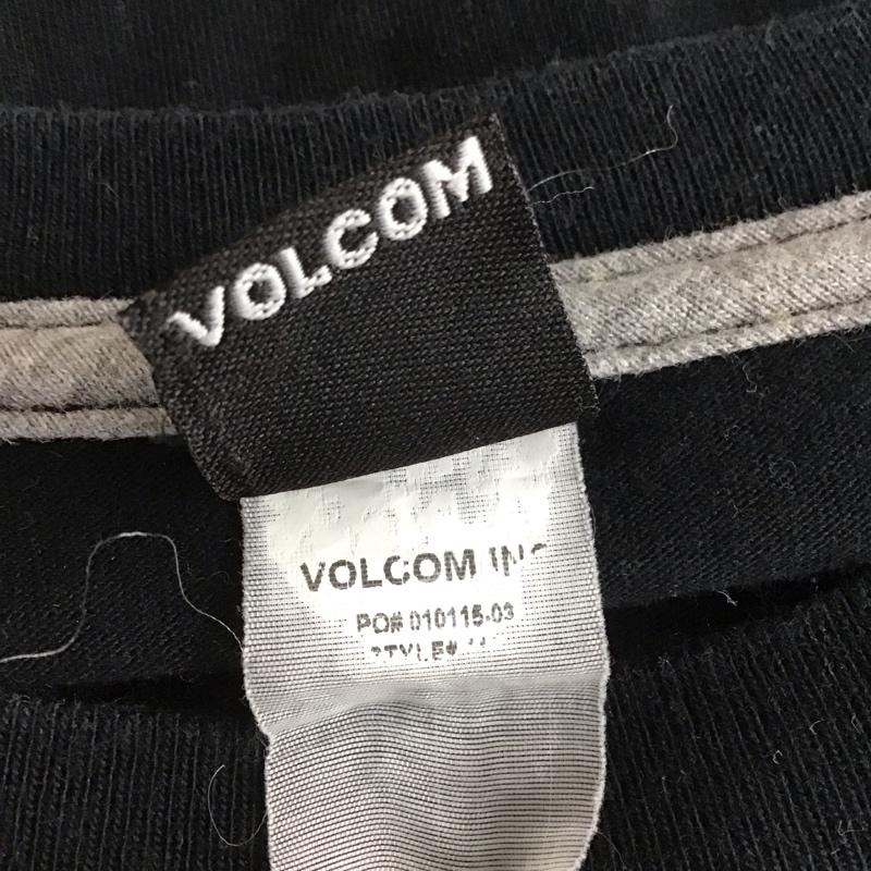 ボルコム VOLCOM Tシャツ 半袖 半袖カットソー プリントTシャツ クルーネックカットソー M ロゴ、文字 黒 / ブラック /  メンズ USED 古着 中古 10149192