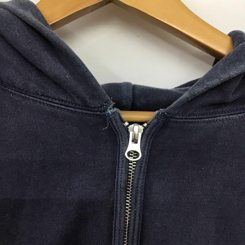 グッドオン Good On パーカー 長袖 ハーフジップ 裏起毛 L 無地 紺 / ネイビー /  メンズ USED 古着 中古 10143999