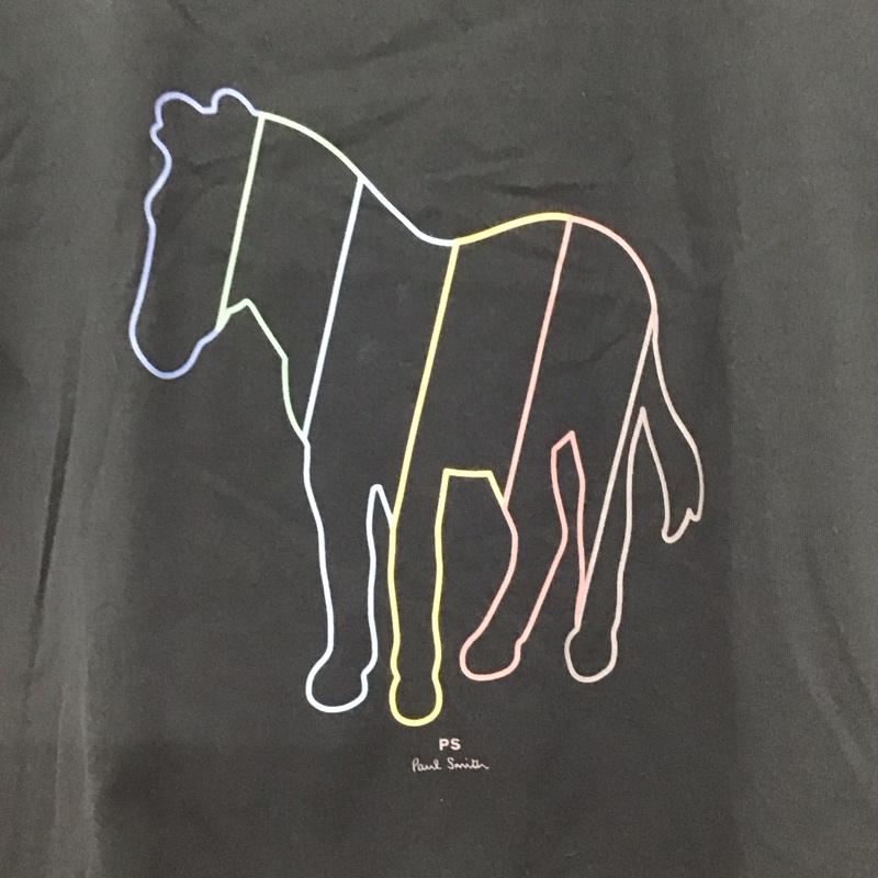 ポールスミス Paul Smith Tシャツ 半袖 半袖カットソー プリントTシャツ クルーネックカットソー L プリント 黒 / ブラック /  メンズ USED 古着 中古 10135747