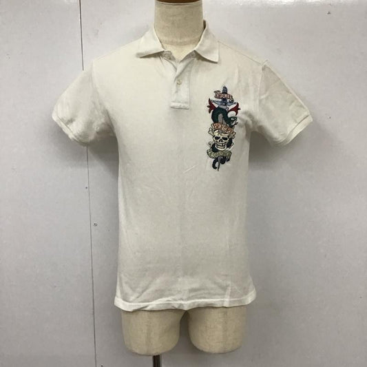 トウヨウエンタープライズ 東洋エンタープライズ ポロシャツ 半袖 半袖ポロシャツ カラーシャツ 半袖カットソー プリント 白 / ホワイト /  メンズ USED 古着 中古 10112816