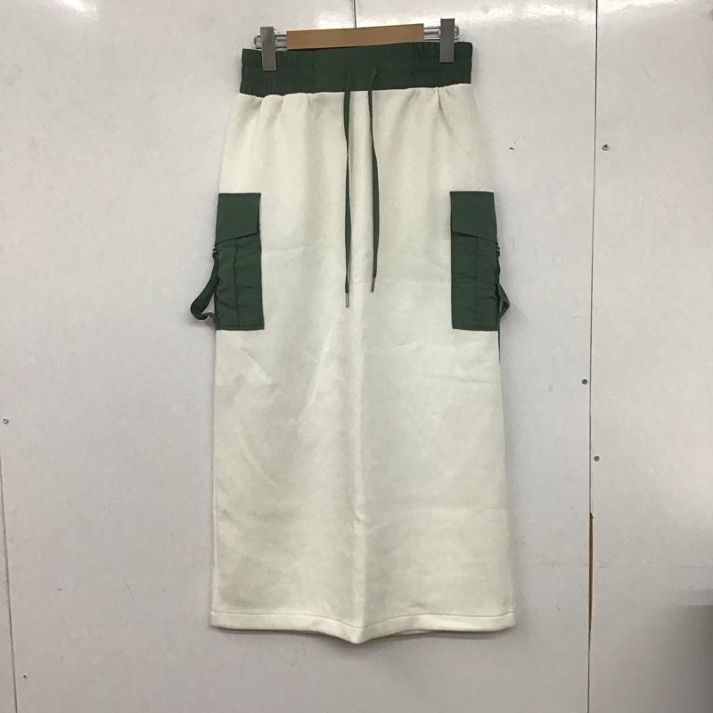 レプシィム LEPSIM スカート ロングスカート ダンボールカーゴスカート FREE 無地 白 / ホワイト / X カーキ / カーキ /  レディース USED 古着 中古 10140381