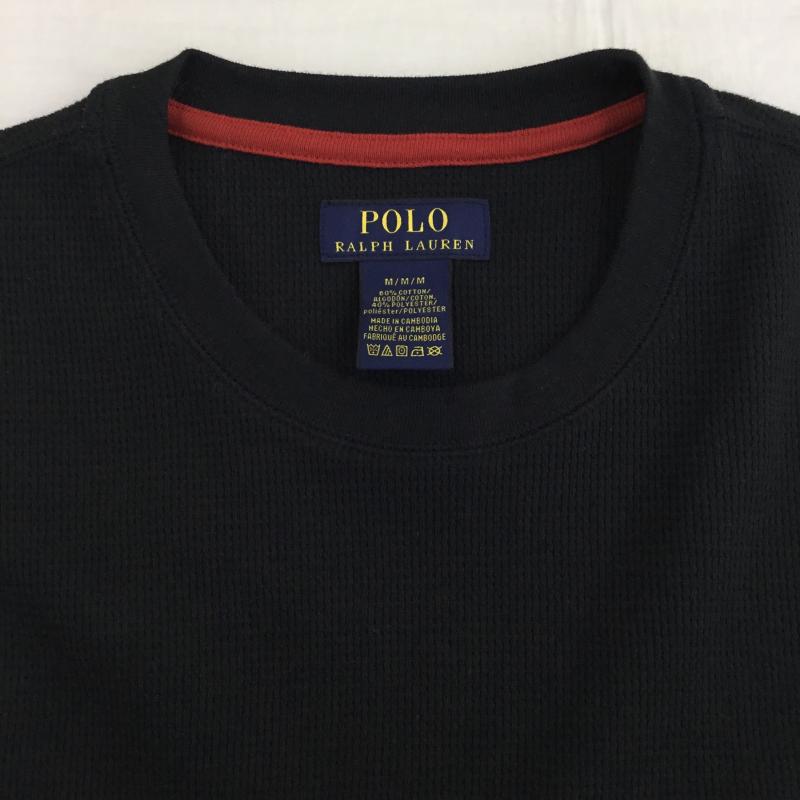 ポロラルフローレン POLO RALPH LAUREN カットソー 長袖 M ロゴ、文字 黒 / ブラック /  メンズ USED 古着 中古 10145812
