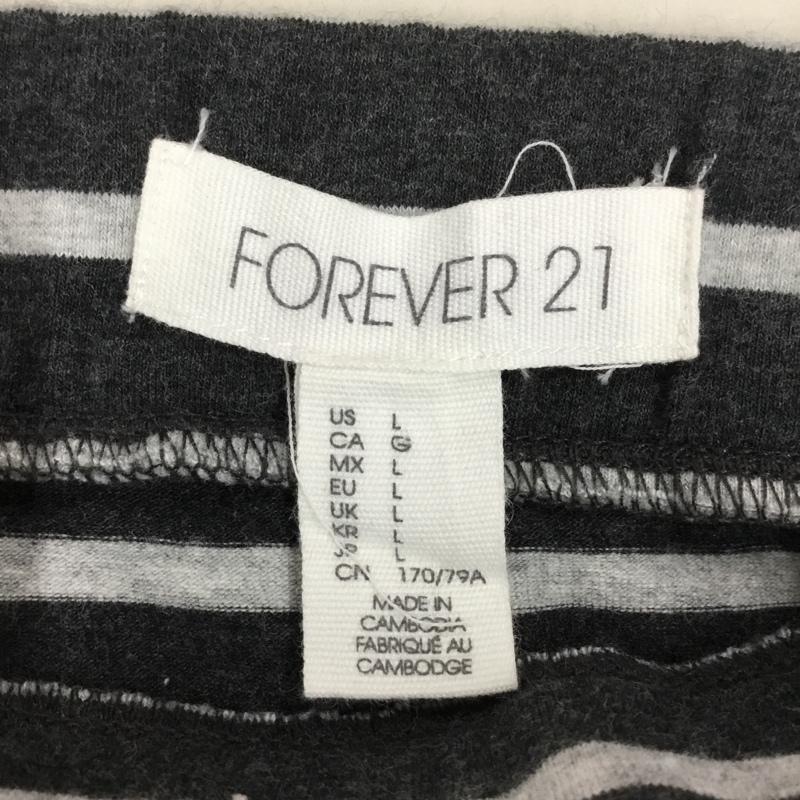 フォーエバー２１ FOREVER21 スカート ミニスカート ミニスカート タイトスカート ボーダー L ボーダー柄 灰 / グレー / X 黒 / ブラック /  レディース USED 古着 中古 10114291