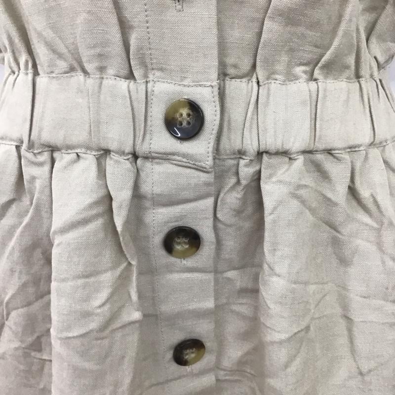 グローバルワーク GLOBAL WORK ワンピース ロングスカート リネン リネン前ボタンワンピ タグ付 M 無地 ベージュ / ベージュ /  レディース USED 古着 中古 10107263