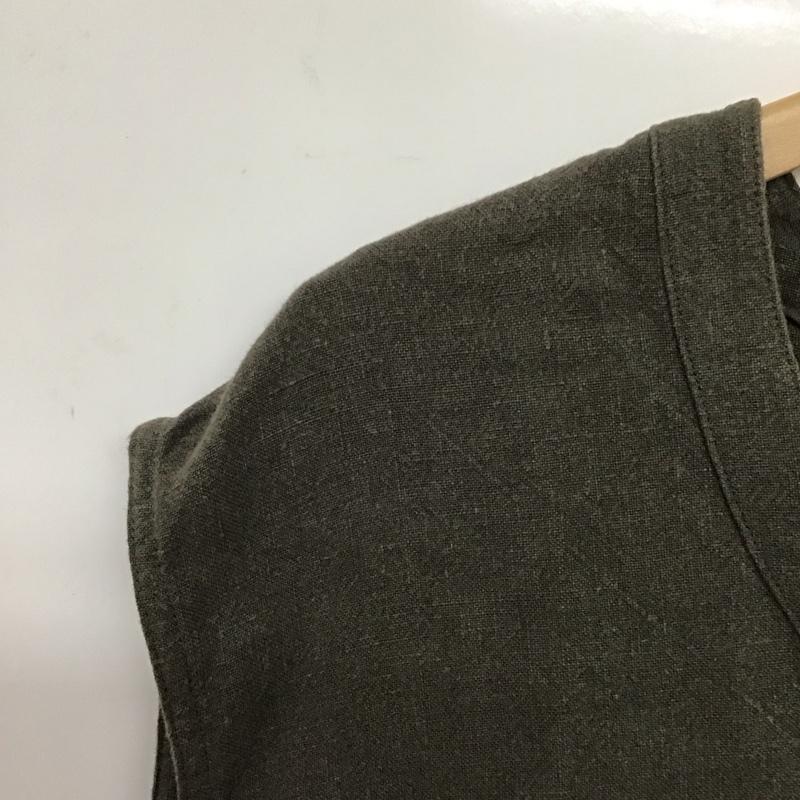 アーバンリサーチドアーズ URBAN RESEARCH DOORS カットソー 半袖 ノースリーブカットソー Vネックカットソー 40 無地 カーキ / カーキ /  メンズ USED 古着 中古 10132689