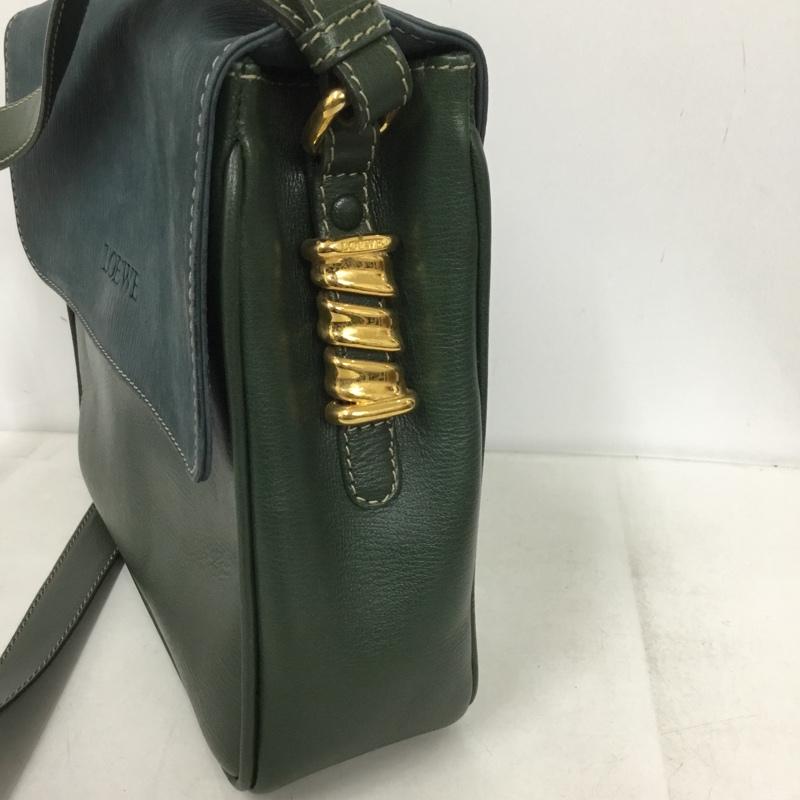 ロエベ LOEWE ショルダーバッグ ショルダーバッグ ベラスケス バイカラー ロゴ、文字 緑 / グリーン / X 青 / ブルー /  レディース USED 古着 中古 10147451