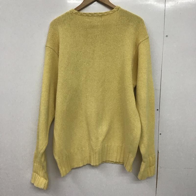 ポロバイラルフローレン Polo by RALPH LAUREN ニット、セーター 長袖 長袖ニットカットソー クルーネック セーター ロゴ、文字 黄 / イエロー /  メンズ USED 古着 中古 10148199