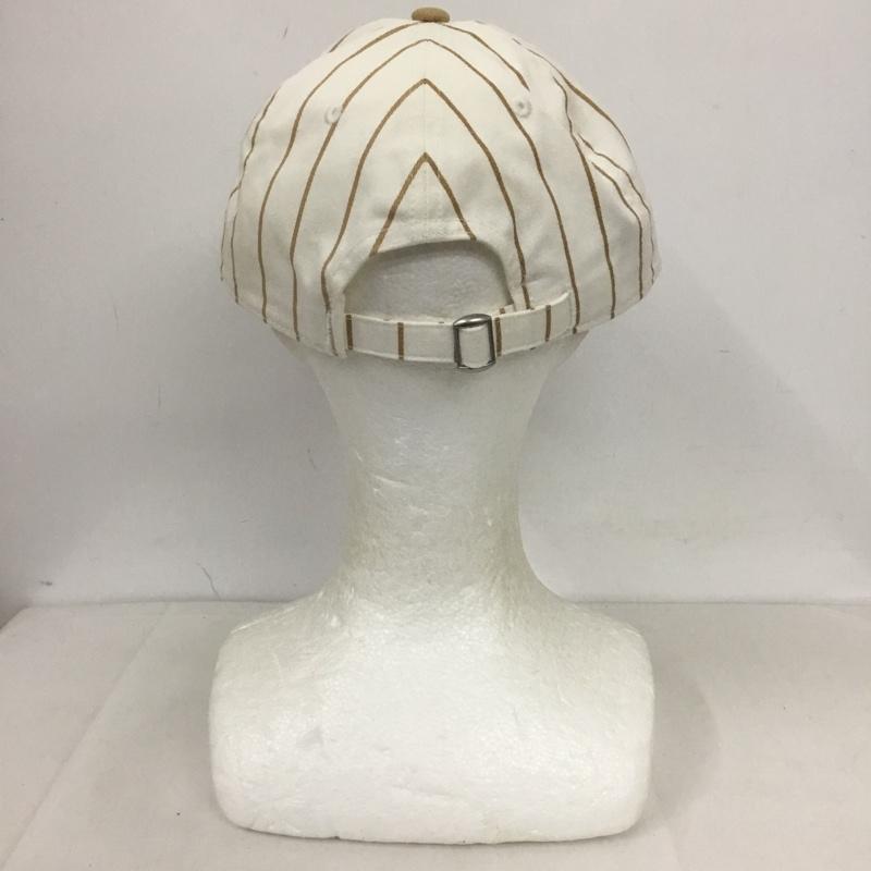 キス KITH 帽子 キャップ CLASSIC SCRIPT PINSTRIPE CAP ストライプ ロゴ、文字 白 / ホワイト / X ベージュ / ベージュ /  メンズ USED 古着 中古 10124402