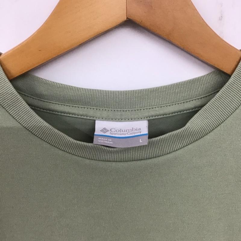 コロンビア Columbia Tシャツ 半袖 124 pl0224 チャールズドライブショートスリーブTシャツ 半袖カットソー L プリント カーキ / カーキ /  レディース USED 古着 中古 10139717
