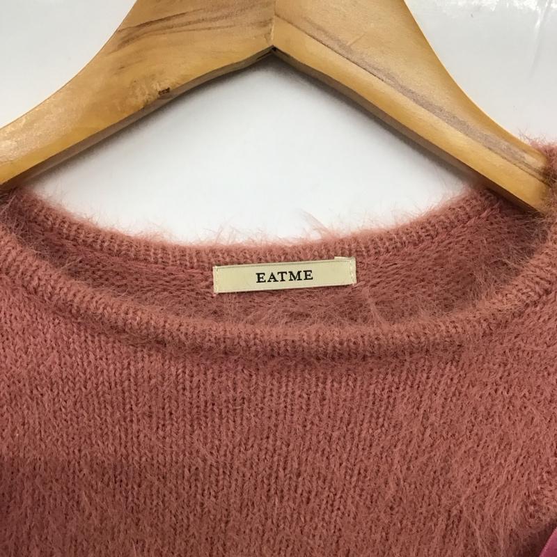 イートミー EATME ニット、セーター 長袖 341752600101-02 オフショルダー レースアップニット FREE 無地 桃 / ピンク /  レディース USED 古着 中古 10131278