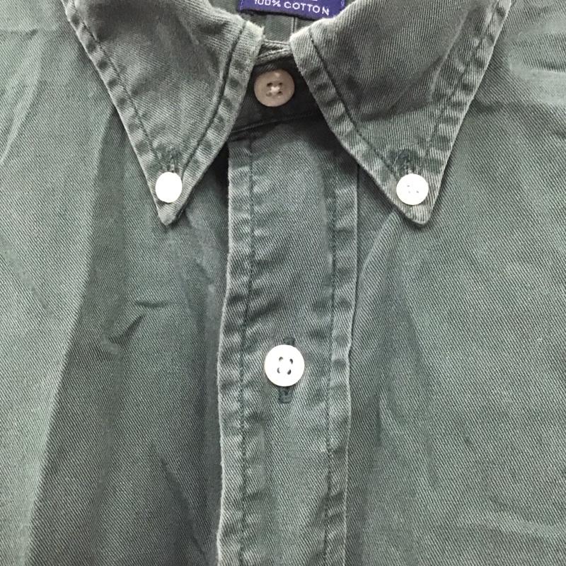 ラルフローレン RALPHLAUREN シャツ、ブラウス 長袖 長袖シャツ 無地シャツ カラーシャツ ボタンダウンシャツ XL ロゴ、文字 緑 / グリーン /  メンズ USED 古着 中古 10140106