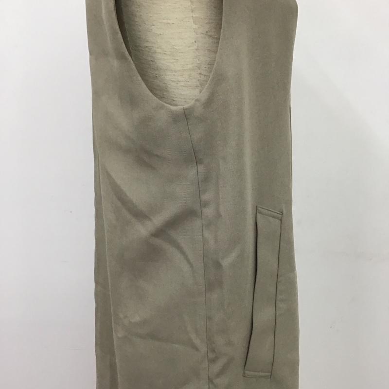 ニコアンド niko and... ベスト ベスト S223IF35SM リネンライク ロングジレ Vネック M 無地 灰 / グレー /  レディース USED 古着 中古 10133448