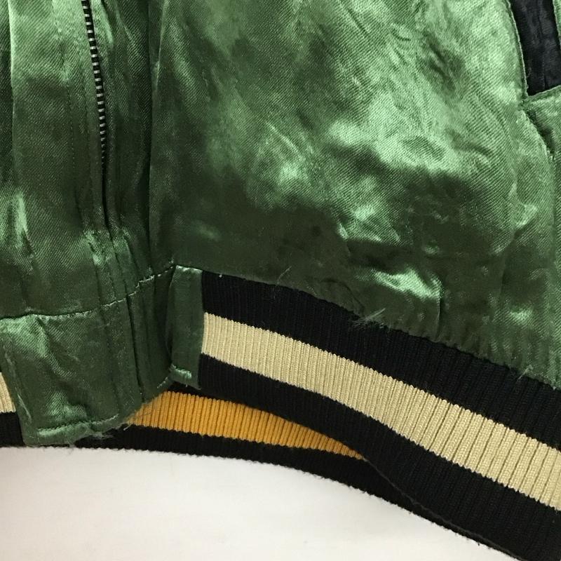 ヴァンソン VANSON ジャケット、上着 ジャンパー、ブルゾン スカジャン ジップアップジャケット リバーシブルジャンパー アウター 古着 L 刺繍 黒 / ブラック / X 緑 / グリーン /  メンズ USED 古着 中古 10104744