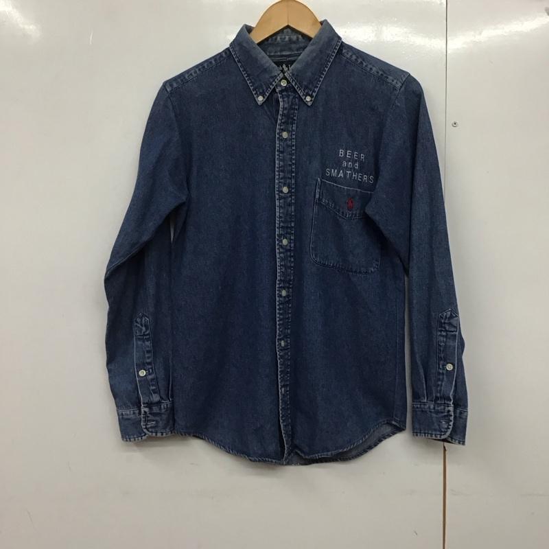 ラルフローレン RALPHLAUREN シャツ、ブラウス 長袖 長袖シャツ 無地シャツ カラーシャツ デニムシャツ ロゴ、文字 インディゴ / インディゴ /  メンズ USED 古着 中古 10141815