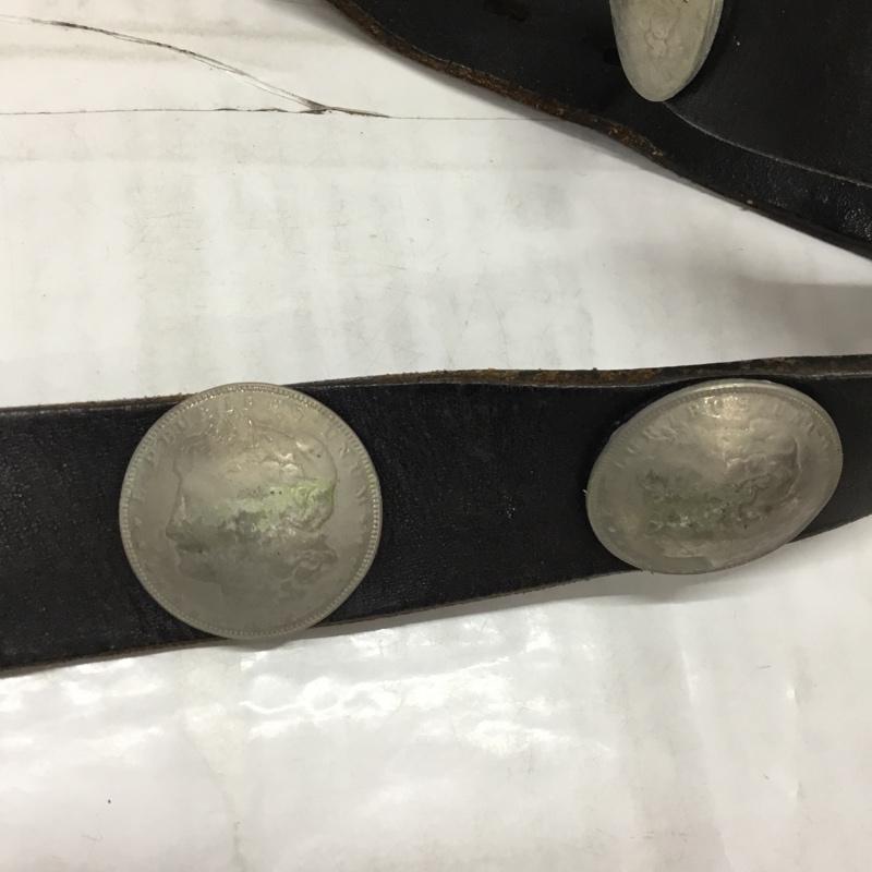 古着 USED ベルト・バックル ベルト レザー 無地 黒 / ブラック / X 銀 / シルバー /  メンズ USED 古着 中古 10117619