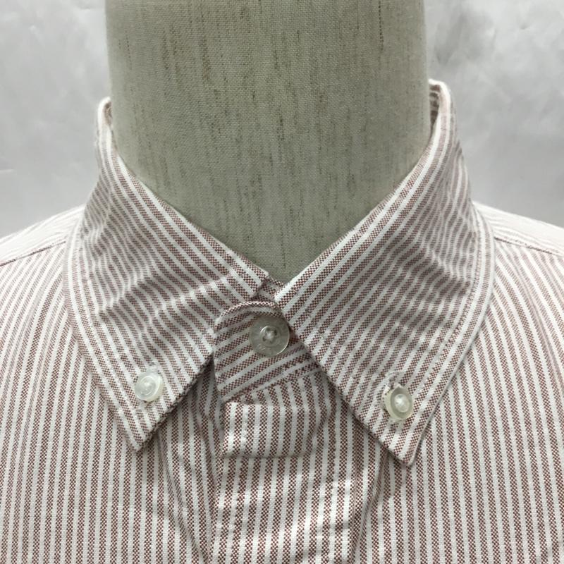 エディーバウアー Eddie Bauer シャツ、ブラウス 長袖 ボタンダウンシャツ S ストライプ 白 / ホワイト / X 赤 / レッド /  メンズ USED 古着 中古 10112753