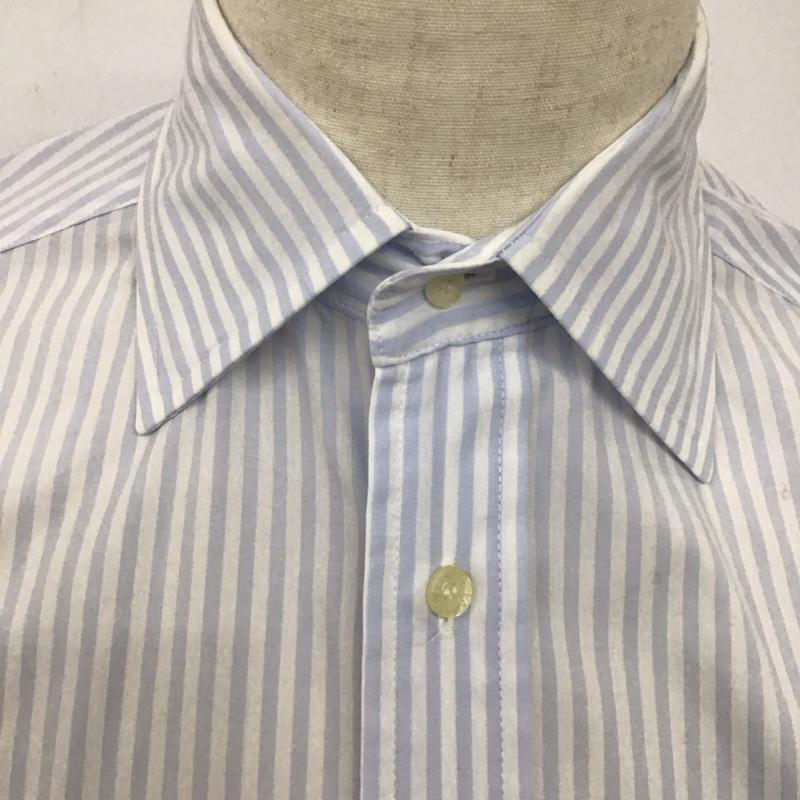 ラコステ LACOSTE シャツ、ブラウス 長袖 長袖シャツ ストライプシャツ カラーシャツ 2 ストライプ 白 / ホワイト / X 水色 / ライトブルー /  メンズ USED 古着 中古 10125735
