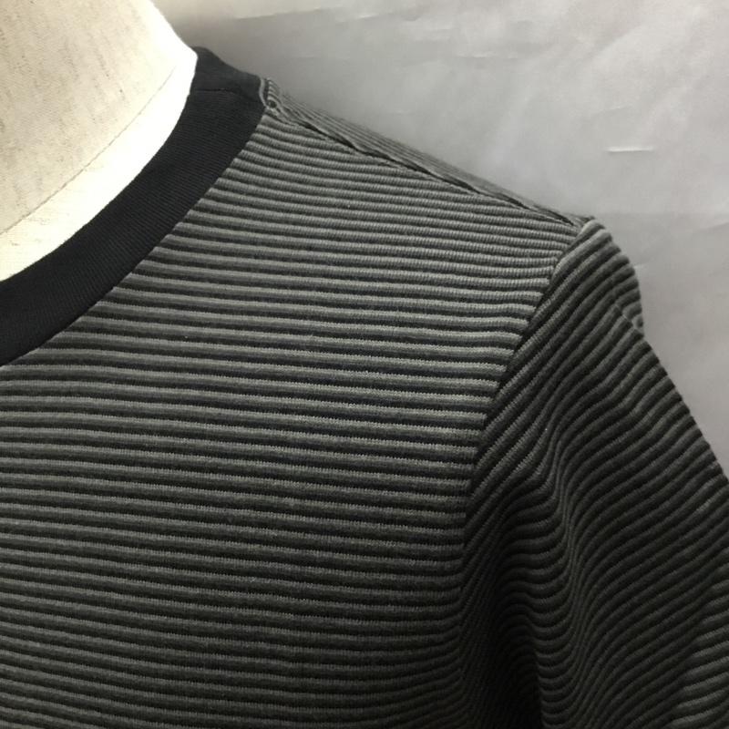 ナンバーナイン NUMBER (N)INE Tシャツ 半袖 半袖カットソー プリントTシャツ クルーネックカットソー 2 ボーダー柄 黒 / ブラック /  メンズ USED 古着 中古 10116133