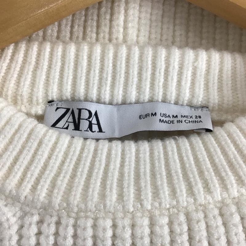 ザラ ZARA ニット、セーター 長袖 M 無地 白 / ホワイト /  レディース USED 古着 中古 10138154