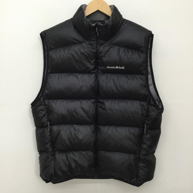 モンベル mont-bell ジャケット、上着 ダウンベスト 371319902 L ロゴ、文字 黒 / ブラック /  メンズ USED 古着 中古 10141349