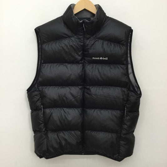 モンベル mont-bell ジャケット、上着 ダウンベスト 371319902 L ロゴ、文字 黒 / ブラック /  メンズ USED 古着 中古 10141349