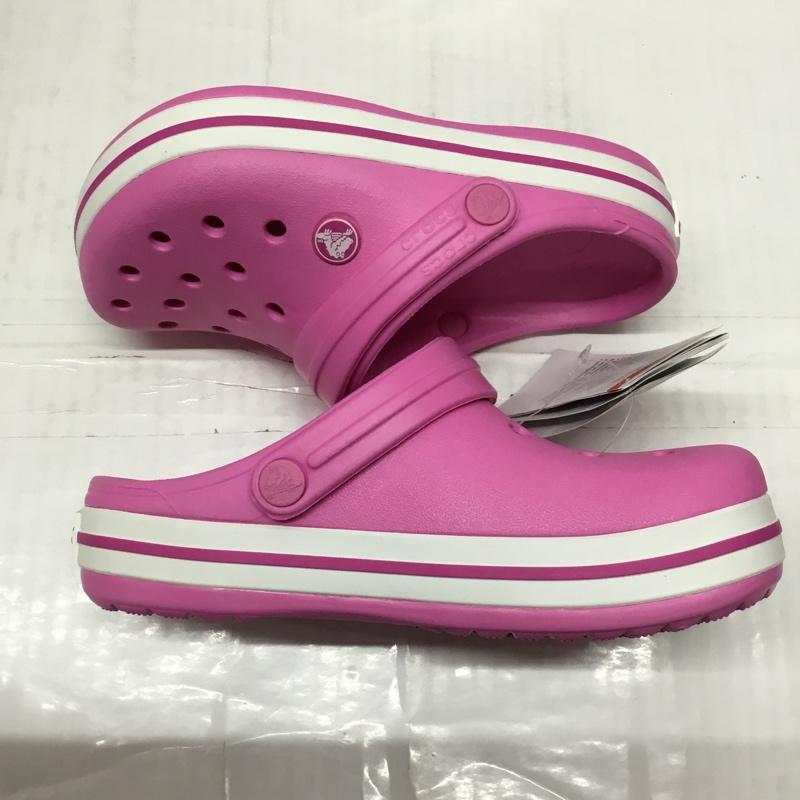 クロックス crocs シューズ シューズ 204537-6U9 Crocband Clog K 20cm キッズ サンダル 20.0cm ロゴ、文字 桃 / ピンク /  ガールズ USED 古着 中古 10110665