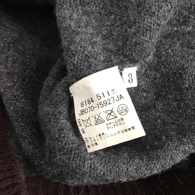 タケオキクチ TAKEO KIKUCHI ニット、セーター 長袖 長袖ニットカットソー タートルネック セーター 3 無地 灰 / グレー /  メンズ USED 古着 中古 10145107