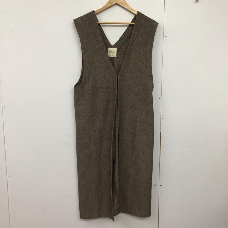 ラウジー lawgy ワンピース ロングスカート 0221030503 ノースリーブ ヘリンボーン ロングベスト FREE 無地 茶 / ブラウン /  レディース USED 古着 中古 10142226