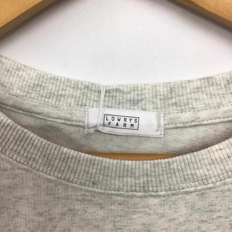 ローリーズファーム LOWRYS FARM カットソー 七分袖 FREE プリント X ロゴ、文字 灰 / グレー /  レディース USED 古着 中古 10142792